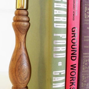 Hand-turned shedua wood candlestick image 3