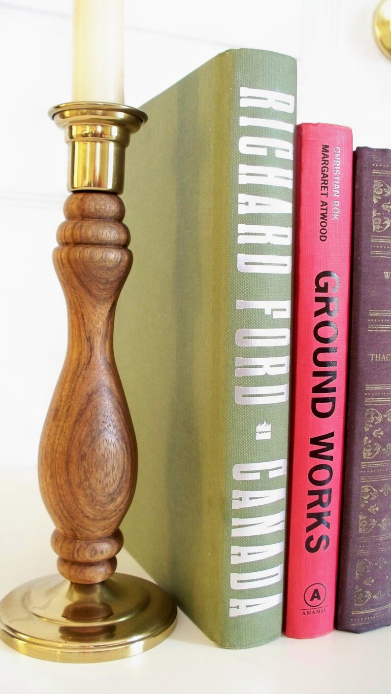 Hand-turned shedua wood candlestick image 3