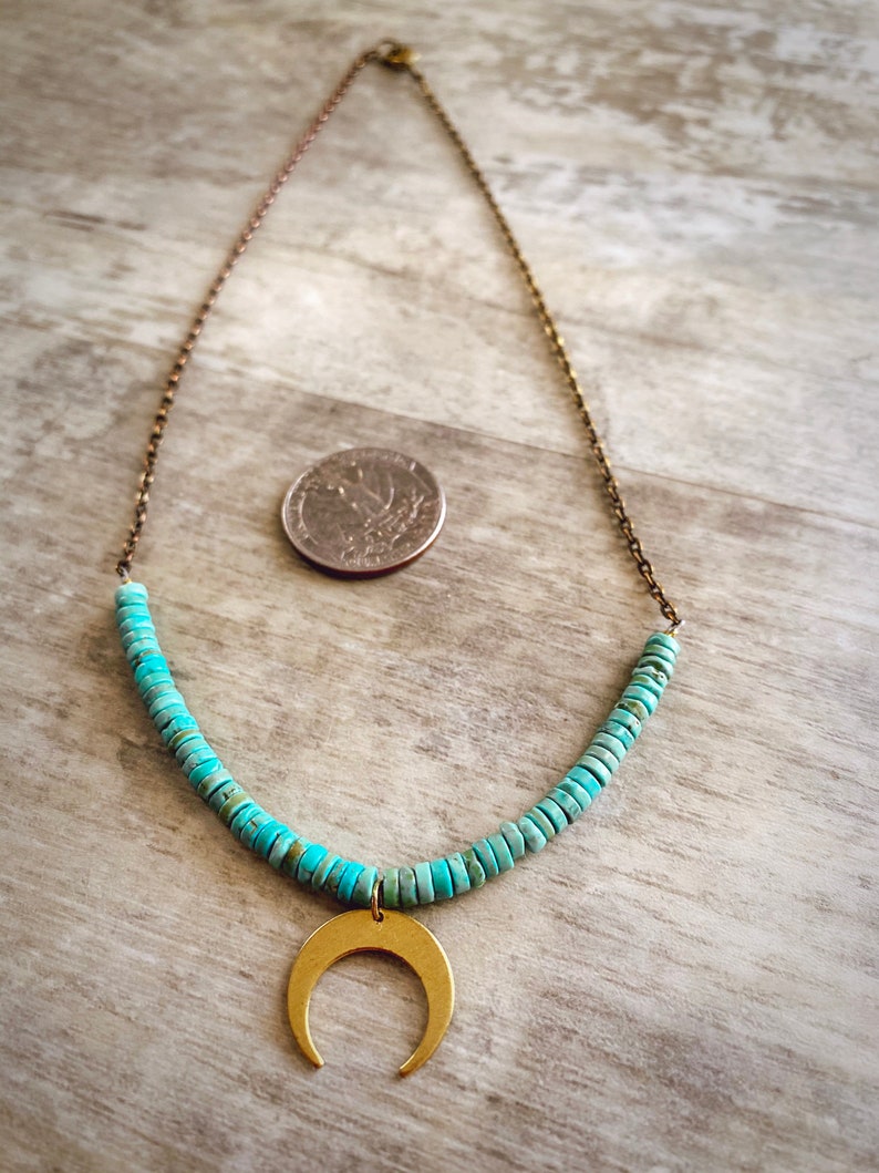Turquoise Moon Charm Necklace