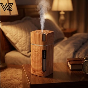 Wood Grain USB Humidifier — Mist Aromatherapy Diffuser, Desk and Wellness Gift