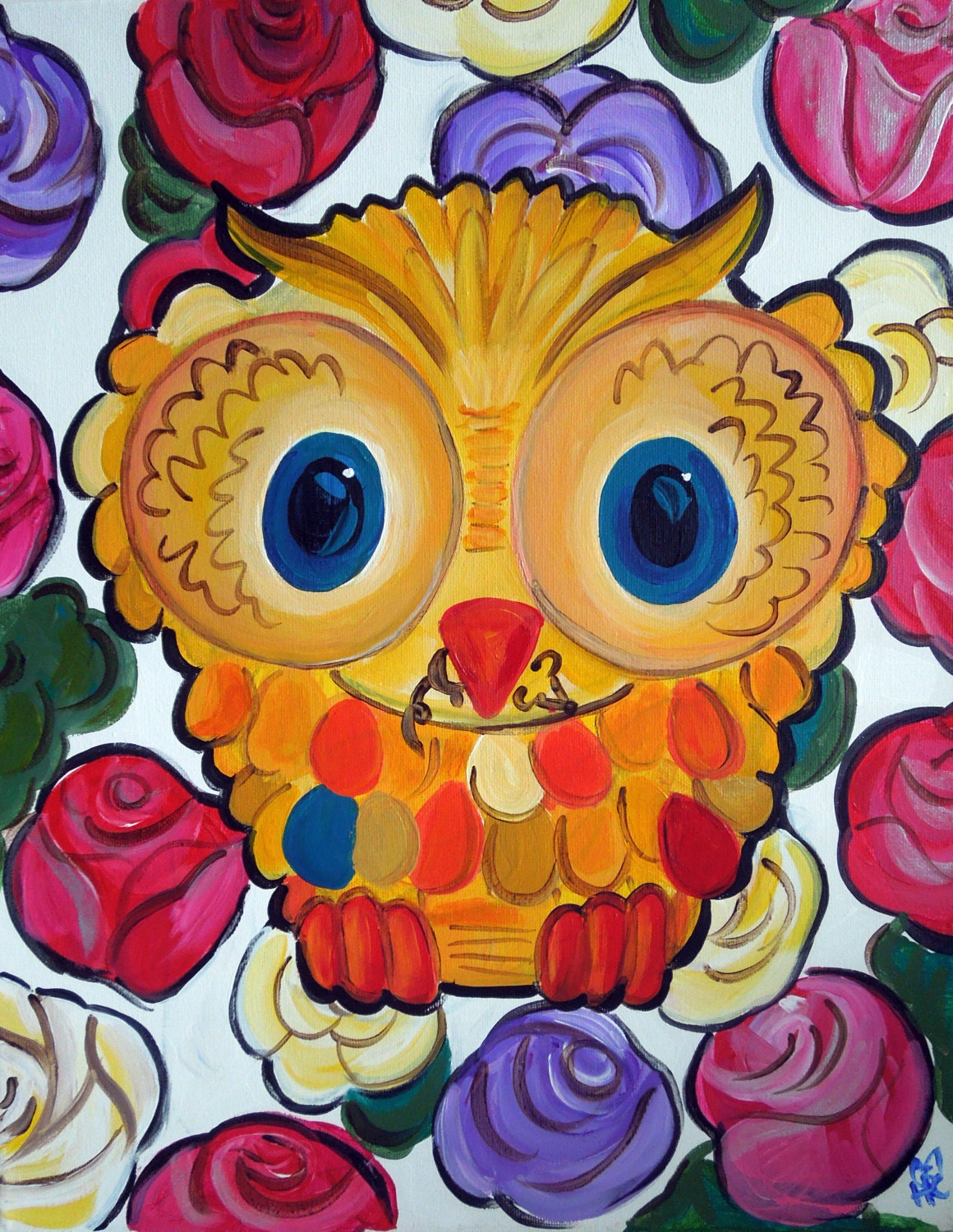 Owl in the Mist 16x20 Original Painting