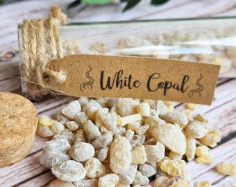 Pure White Copal Resin Incense | Eco-friendly 1 oz Glass Bottle | Spiritual Rituals | Mindfulness Gift