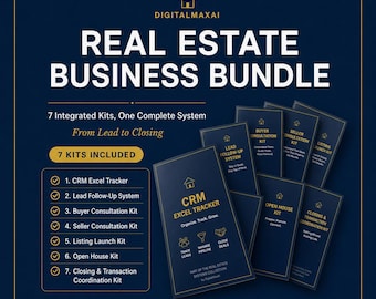 Real Estate CRM Bundle | Buyer Seller Consultation, Listing Launch & Closing Templates | 7-Kit System