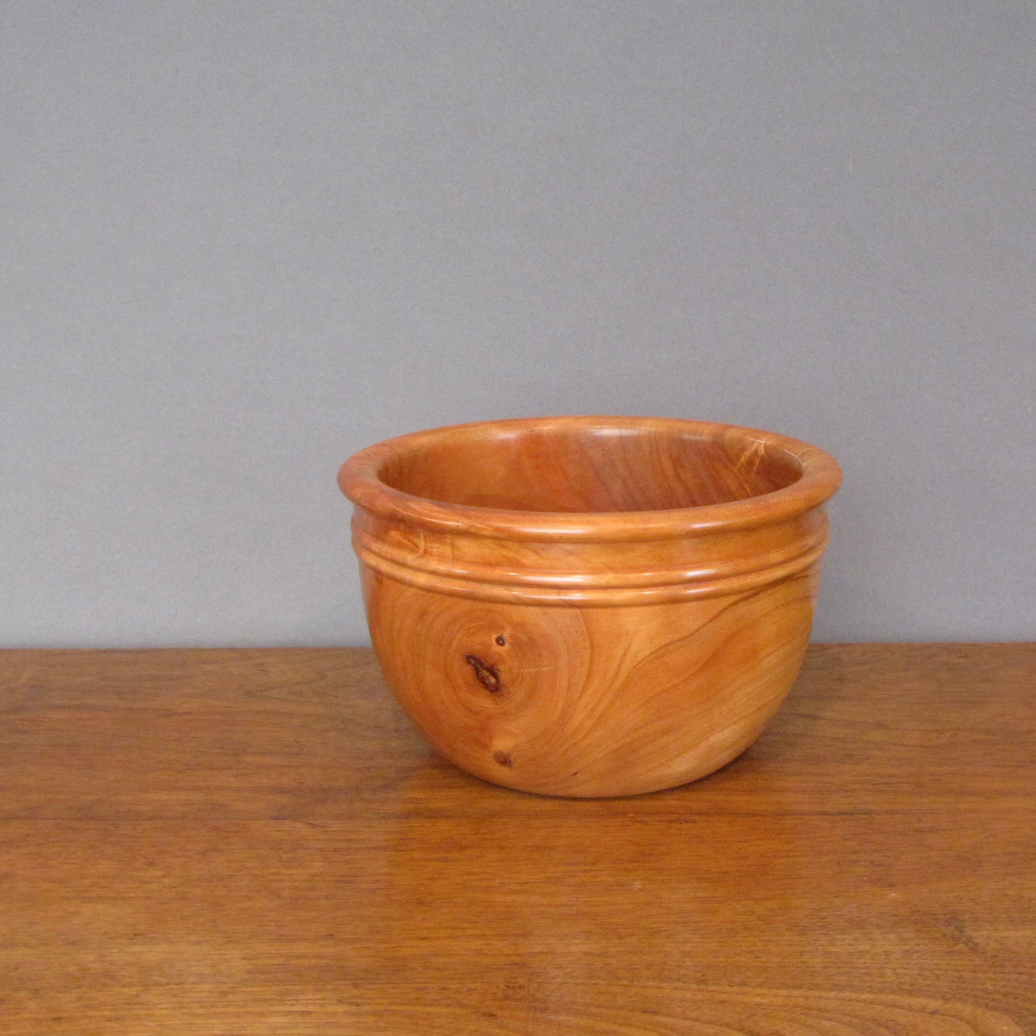 Cherry wood salad bowl wood turning warm dark reddish brown Etsy