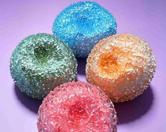 Pelotas antiestrés blandas de cristal texturizado / Juguete sensorial suave para apretar