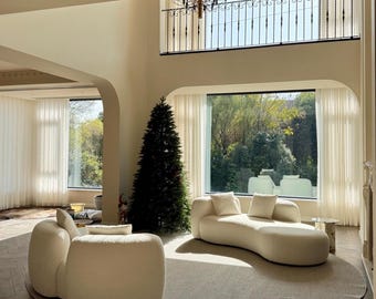 Lvory Textured Linen Sheer Curtains,Natural Gauze Window Drapes,Light Filtering Curtain Panels,Wabi Sabi Farmhouse Drapes