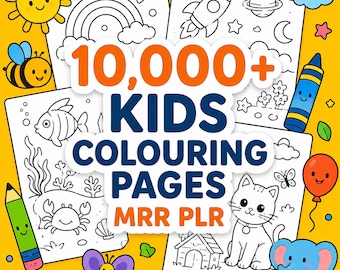 10,000+ Coloring Pages Mega Bundle | PLR & MRR Resell Rights Included | Printable Coloring Book Collection