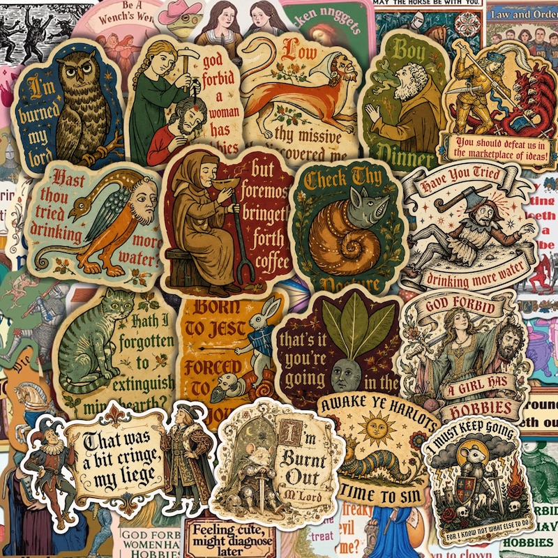 Medieval Stickers Small - Etsy