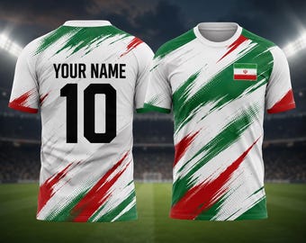 Personalized Iran Soccer Jersey, Custom Name Number Iran Football Shirt, Iranian Fan Gift, National Team Jersey Tee