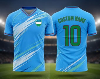 Uzbekistan Soccer Jersey Custom Name Number, Uzbekistan Football Shirt, Personalized Fan Jersey, Uzbekistan Gift