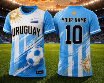 Uruguay Soccer Jersey, Personalized Uruguay Football Shirt, Custom Name Number Fan Jersey, Uruguay Gift for Men Women