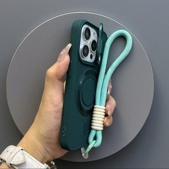 Magnetic iPhone Case with Flip Lens Cover & Wrist Lanyard | TPU Protection