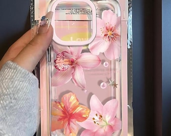 Pink Lily Flower iPhone Case | Clear Floral Soft TPU Phone Cover
