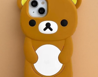 クマのメガネ型iPhoneケース｜ソフトシリコン製保護カバー