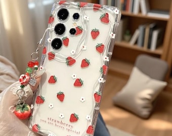 Transparent Strawberry Phone Case | Protective Cover for Samsung Galaxy S Series