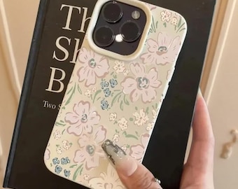 Mjukt och skyddande iPhone-skal med rosa blommönster | Elegant botanisk design