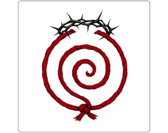 Deader than Dead, Red Thread Gothic Sticker, 2 x 2 Vinyl