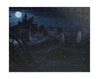 Moonlit Graveyard Puzzle - 110 Piece Jigsaw