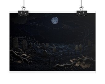 Deader than Dead, Mournfield Moon Gothic Art Print, 7 x 5