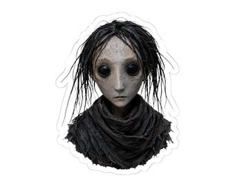 Deader than Dead, The Unfinished One Button-Eye Gothic Kiss-Cut Sticker, 6×6