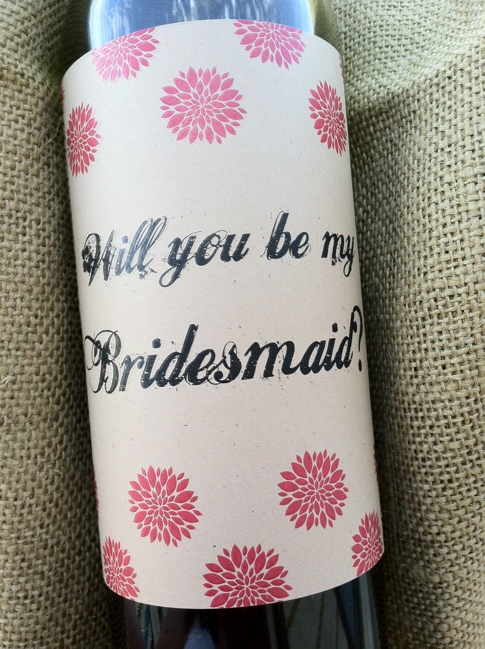 KRAFT Wine Label CUSTOM Will you be my Bridesmaid Maid / Etsy