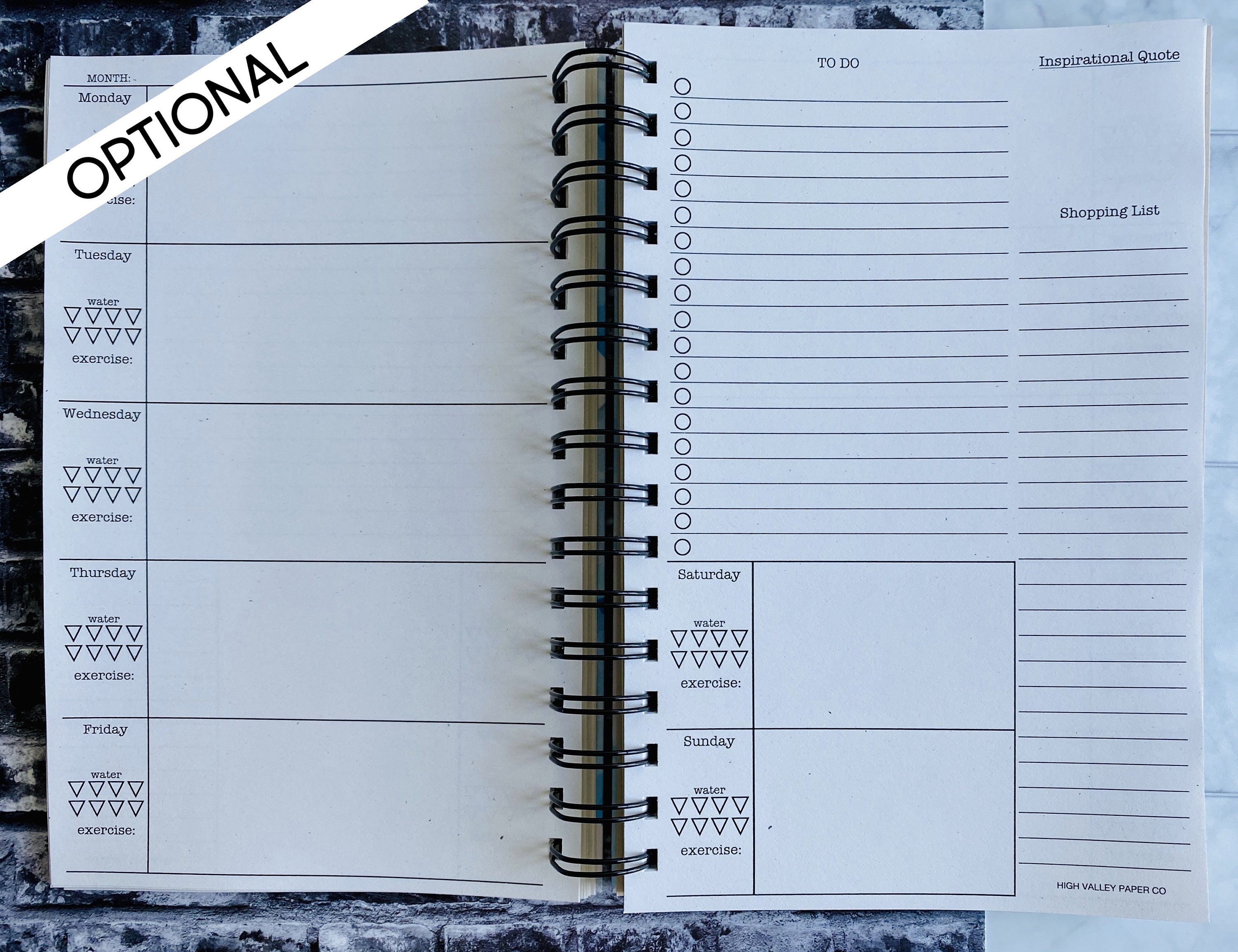 Custom Goals Planner Journal with OPTIONAL Weekly Schedule Monthly Trackers Live the life you love