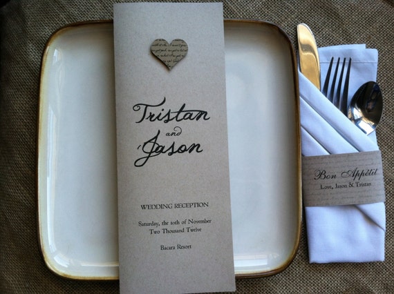 Rustic Wedding Program Reception Ceremony Lyrical Love Etsy
