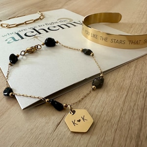 conjunto de pulseras alchemy ts personalizado, chapado en oro de 18k, tarjeta de felicitación gratuita, PERSONALIZABLE