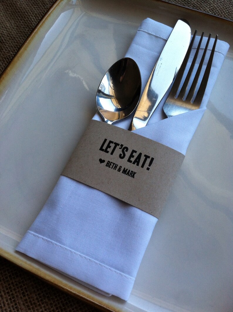 MODERN Napkin Holder Cuff Reception Silverware Modern | Etsy