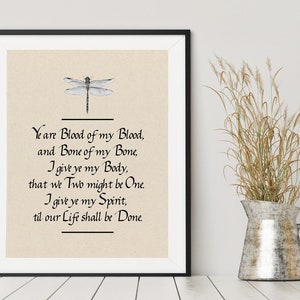 Celtic Wedding Vow - OUTLANDER inspired - Ye are blood of my blood - 8x10 Print - DIGITAL Download Printable FILE
