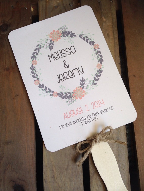 Rustic Wedding Program Fan Digital Outdoor Ceremony Etsy