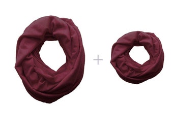 Mommy and Me Infinity Scarf Set, maroon toddler Infinity Scarf, Mommy and Me Clothing