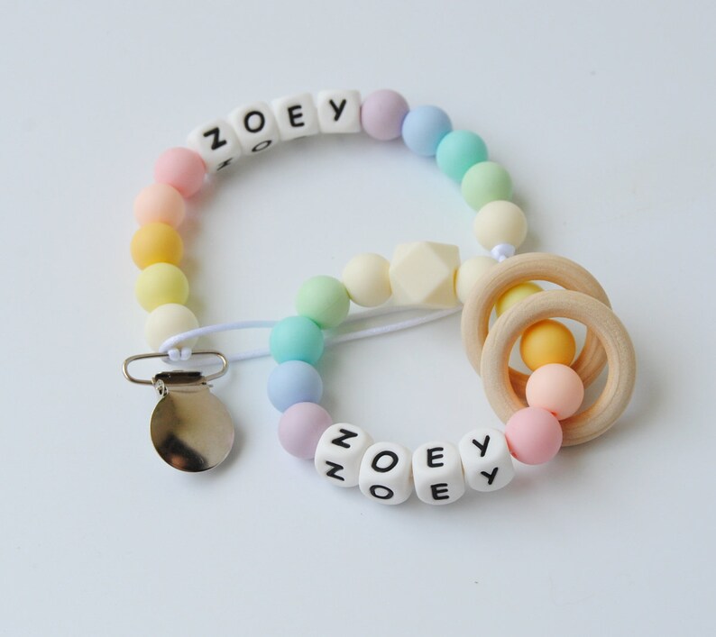 Personalized teether silicone teething ring custom name Etsy
