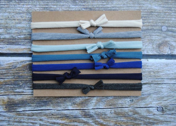 Set of 7 Knotted Bow Headbands 6pc Elastic Head Band with Matching Scrunchy Set - 6EHST-7 main image 4