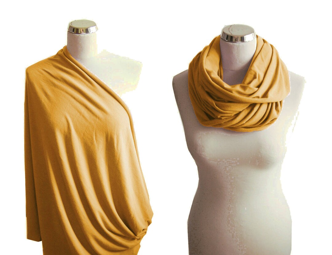 Mustard Yellow Infinity Scarf: Soft Jersey Knit Nursing Cover - Etsy