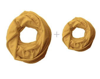 Mommy and Me Matching Infinity Scarf set, mustard yellow Toddler Infinity Scarf, Mommy and Me Clothing, Choose your color!