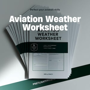 Hoja de trabajo imprimible para la interpretación de la información meteorológica aeronáutica / Guía de estudio del decodificador METAR TAF / PDF de información meteorológica para pilotos