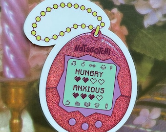 Virtual pet Tamagotchi Sticker / Pixie dust + Glossy + Water resistant