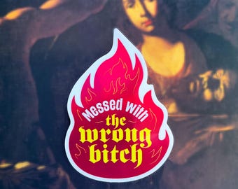 Messed with the wrong bitch Sticker /  Holographic + Glossy + Water resistant