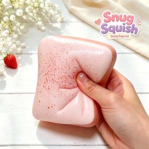 Strawberry Toast Squishy Toy | Slow Rebound Stress Relief Fidget, Soft Squeeze Bread Toy for Anxiety and Sensory Play