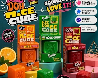 NeeDoh Nice Cube Squishy Sensory Fidget Toy, Soda Edition Stress Relief