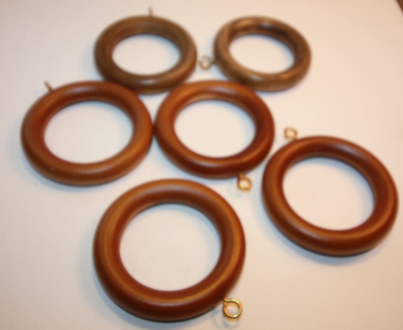Vintage Wood Circular Curtain Rings Curtain Rods Home Decor Etsy