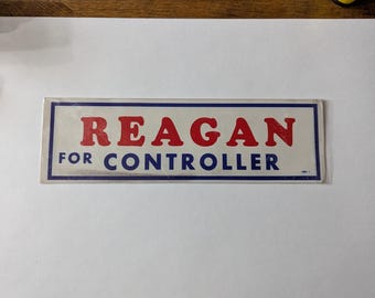 Pegatina para parachoques política vintage de Ronald Reagan, rara calcomanía de Reagan como controlador, roja, blanca y azul