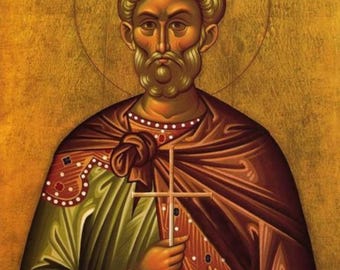 Handmade Wooden Byzantine Orthodox Icon: Saint Menas of Egypt – Appalachia Made