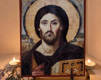 Handmade Wooden Byzantine Orthodox Icon: Christ Pantocrator (Sinai) – Appalachia Made