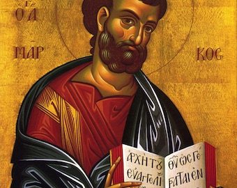 Handmade Wooden Byzantine Orthodox Icon: Saint Mark the Apostle – Appalachia Made
