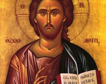 Handmade Wooden Byzantine Orthodox Icon: Christ Pantocrator – Appalachia Made