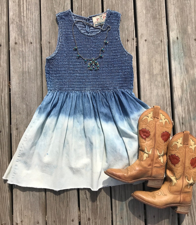 denim dress and cowboy boots