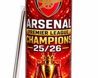 Arsenal Premier League 25/26 Champions-mugg i rostfritt stål (59 cl)