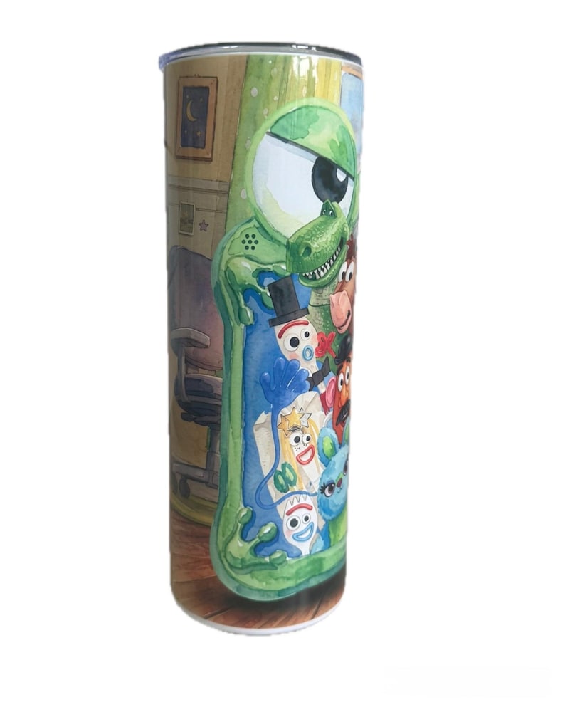 Toy Story 5 characters 20oz stainless steel tumbler with lid & metal straw image 2